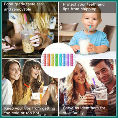 음료 용기용 재사용 가능한 컬러 실리콘 슬리브 | 부드러운 그립 & 열 보호